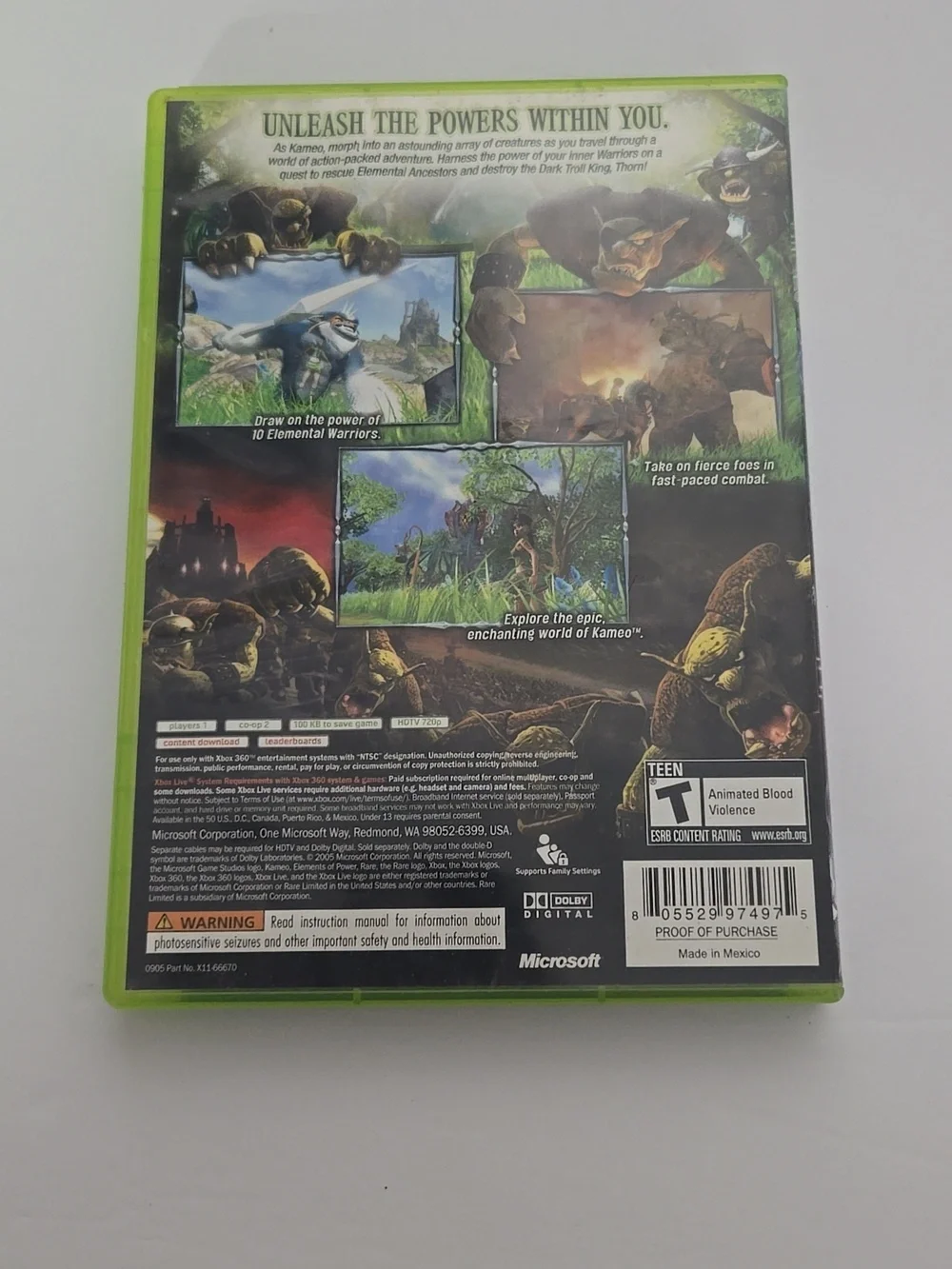 Microsoft Xbox 360 Kameo: Elements of Power - Green Case